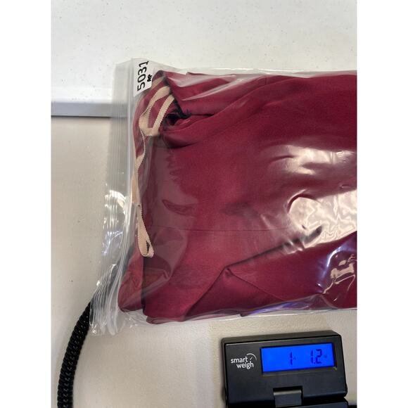 FAME AND PARTNERS Ara Satin Mermaid Gown Dress Lace Trim Burgundy Size 14 - Picture 10 of 10